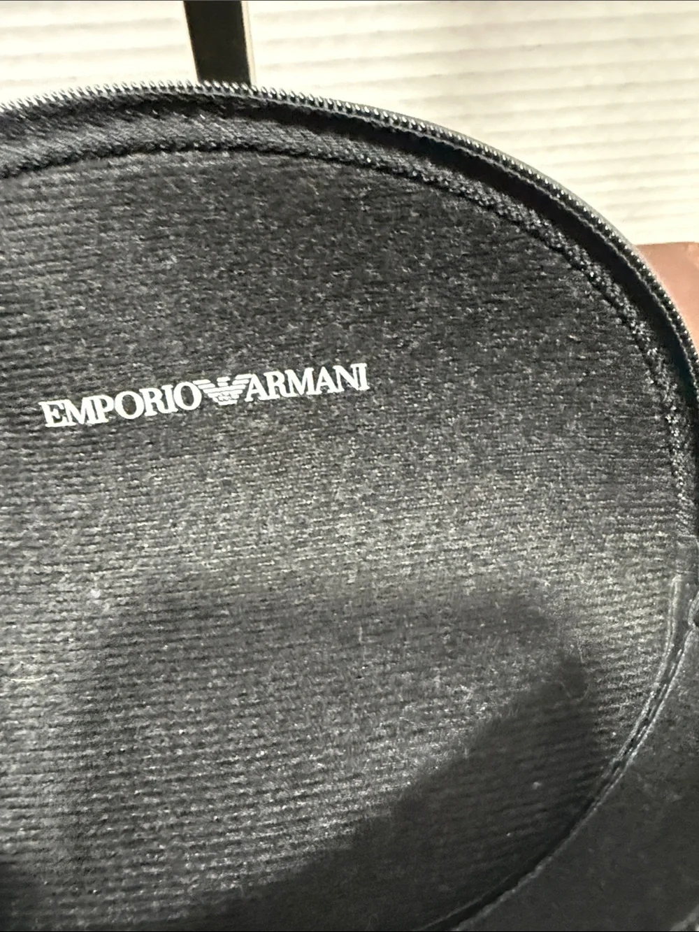 Emporio Armani Black and Gold Semi-Rim Cat-Eye Glasses w/New Case